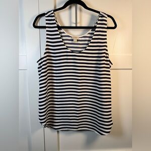 J. Crew Blue and White Striped Tank Top